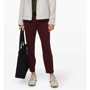 Lululemon On the Fly Pant 7/8 SIZE 2 Dark Red Garnet Drawstring Quick Dry EUC